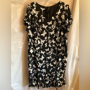 Talbot Black and White Plus Size Butterfly Dresd
